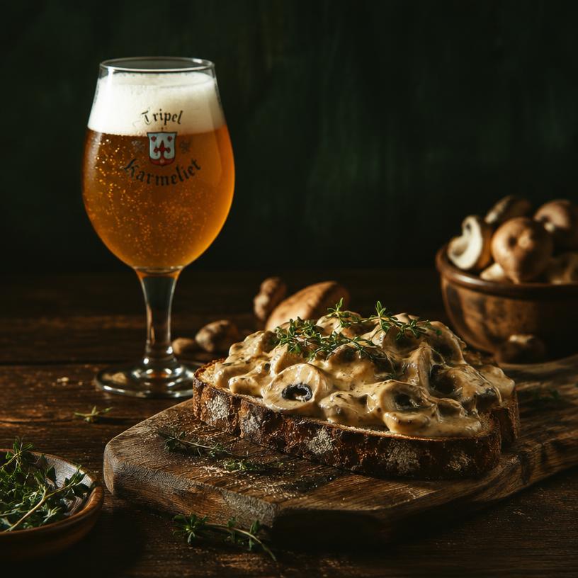 Champignons in tripel-roomsaus — recept met Tripel