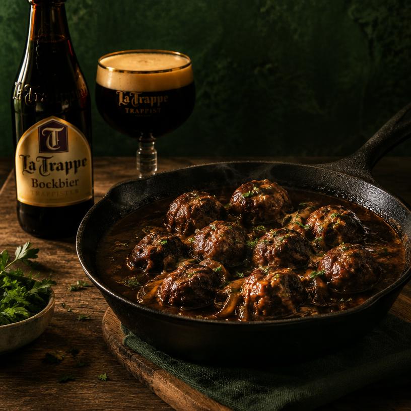 Gehaktballen in bokbiersaus — recept met Bokbier